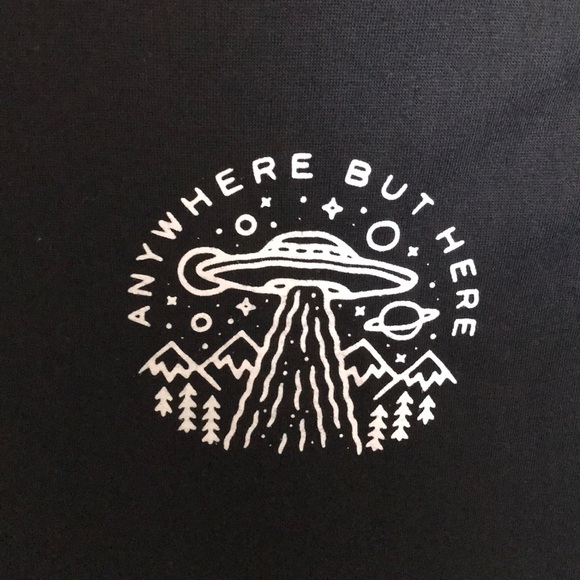 Black “anywhere but here” crop top - Picture 2 of 2